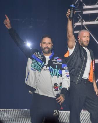 FIVE Perform At Utilita Arena Birmingham, o9-11-2025 Members of 1990 s boyband Five (Scott Robinson, Abz Love, Sean Conlon, Jason J Brown and Ritchie Neville ) perform for the first time in 25 years onstage at Utilita Arena Birmingham, Credit:Jules Annan Avalon  Copyright: xJulesxAnnanx xAvalonx 1051527968