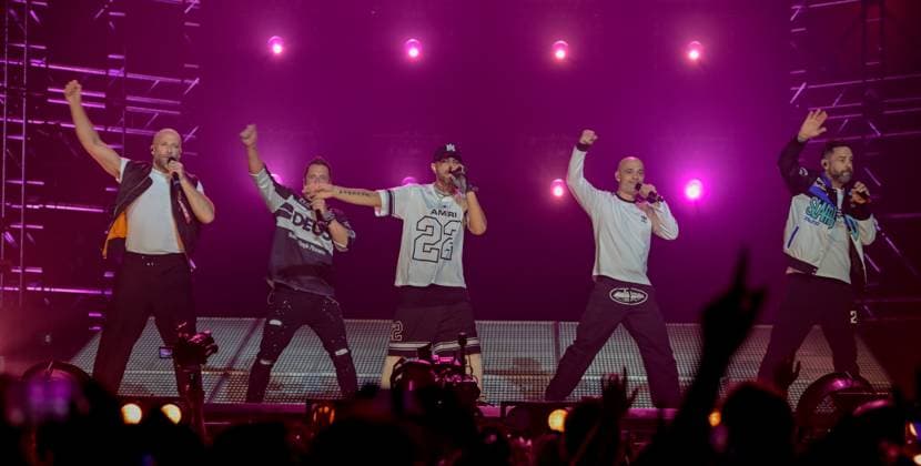 FIVE Perform At Utilita Arena Birmingham, o9-11-2025 Members of 1990 s boyband Five (Scott Robinson, Abz Love, Sean Conlon, Jason J Brown and Ritchie Neville ) perform for the first time in 25 years onstage at Utilita Arena Birmingham, Credit:Jules Annan Avalon  Copyright: xJulesxAnnanx xAvalonx 1051528497