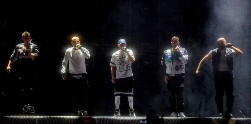 FIVE Perform At Utilita Arena Birmingham, o9-11-2025 Members of 1990 s boyband Five (Scott Robinson, Abz Love, Sean Conlon, Jason J Brown and Ritchie Neville ) perform for the first time in 25 years onstage at Utilita Arena Birmingham, Credit:Jules Annan Avalon  Copyright: xJulesxAnnanx xAvalonx 1051529397