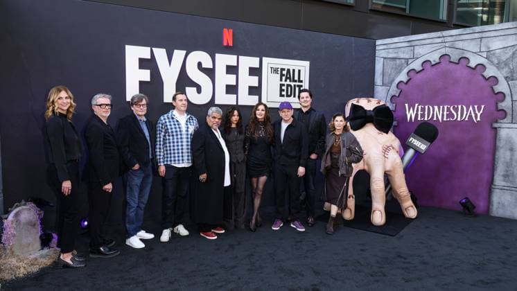 RECORD DATE NOT STATED Netflix FYSEE: The Fall Edit - Wednesday Season 2 FYC Event HOLLYWOOD, LOS ANGELES, CALIFORNIA, USA - NOVEMBER 09: Jen Malone, Mark Scruton, Tom Turnbull, Miles Millar, Luis Guzman, Jenna Ortega, Catherine Zeta-Jones, Alfred Gough, Chris Bacon and Colleen Atwood arrive at the Netflix FYSEE: The Fall Edit - Wednesday Season 2 FYC (For Your Consideration) Event held at the Netflix Tudum Theater on November 9, 2025 in Hollywood, Los Angeles, California, United States., Credit:Xavier Collin Avalon United States, California, Hollywood, Netflix Tudum Theater Copyright: xXavierxCollinx xAvalonx 1051629133