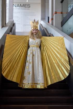 Fitting of the costume for the new Nuremberg Christkind, Nuremberg, 10 11 2025 Nora Falk was elected as the new Nuremberg Christkind in 2025 At a fitting, she appears for the first time in her traditional regalia The costume was made by the costume department of the Nuremberg State 20251110-286A2489-M4000