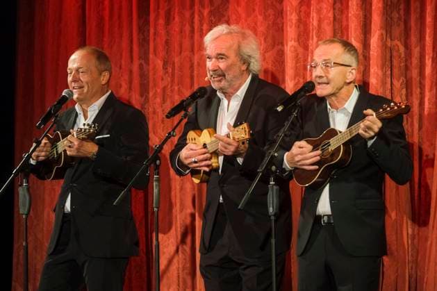 joost HansaTheater Söhne Soehne Hamburgs Joja Wendt, Stefan Gwildis and Rolf Clausen as guests at the opening gala variety show at the Hansa Theater season Eroeffung 2025 2026 on 06 11 2025 in Hamburg Hamburg Germany