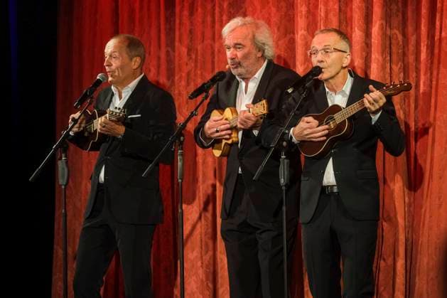 joost HansaTheater Söhne Soehne Hamburgs Joja Wendt, Stefan Gwildis and Rolf Clausen as guests at the opening gala variety show at the Hansa Theater season Eroeffung 2025 2026 on 06 11 2025 in Hamburg Hamburg Germany