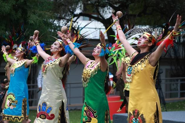 Mexican President Claudia Sheinbaum presents the FIFA 2026 World Cup in Mexico City MEXICO CITY, MEXICO - NOVEMBER 10: Mexican dancers perform during the presentation of the FIFA 2026 World Cup, at Los Pinos cultural complex, in Mexico City, Mexico on November 10, 2025. Daniel Cardenas Anadolu Mexico City Mexico. Editorial use only. Please get in touch for any other usage.  Copyright: x2025xAnadoluxDanielxCardenasx