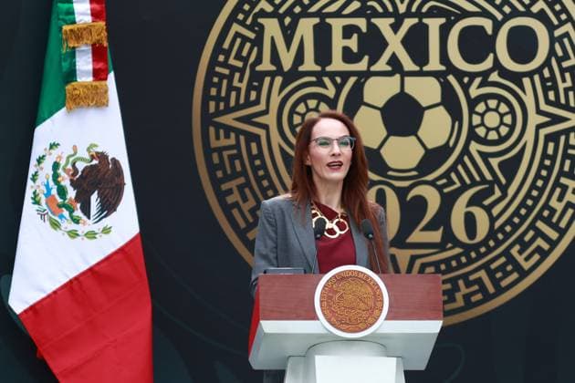 Mexican President Claudia Sheinbaum presents the FIFA 2026 World Cup in Mexico City MEXICO CITY, MEXICO - NOVEMBER 10: Government representative for the 2026 World Cup, Gabriela Cuevas, attends the presentation of the FIFA 2026 World Cup, at Los Pinos cultural complex, in Mexico City, Mexico on November 10, 2025. Daniel Cardenas Anadolu Mexico City Mexico. Editorial use only. Please get in touch for any other usage.  Copyright: x2025xAnadoluxDanielxCardenasx