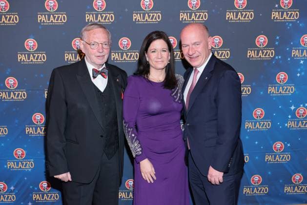 07 11 2025, Hans Peter Wodarz, Katharina Günther Wünsch and Kai Wegner at the Palazzo Gala Premiere 2025, Spiegelpalast am Bahnhof Zoo, Berlin, Berlin