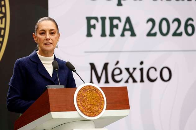 MexicoÃ¢â‚¬â ¢s President Claudia Sheinbaum Pardo speaks during the press conference for the announcement of the 2026 FIFA World Cup at the Los Pinos Cultural Complex. on November 10, 2025, in Mexico City, Mexico. Mexico City Mexico - ZUMAe321 20251110_zia_e321_019 Copyright: xLuisxBarronx