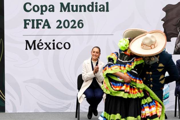 MexicoÃ¢â‚¬â ¢s President Claudia Sheinbaum Pardo looks on during the press conference for the announcement of the 2026 FIFA World Cup at the Los Pinos Cultural Complex. on November 10, 2025, in Mexico City, Mexico. Mexico City Mexico - ZUMAe321 20251110_zia_e321_020 Copyright: xLuisxBarronx