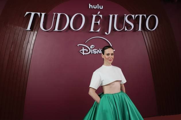 Disney+ Hulu series All™s Fair premiere in Rio de Janeiro American actress Sarah Paulson during the launch of the Disney+ series All™s Fair at the Copacabana Palace Theatre in Copacabana, south zone of Rio de Janeiro, on Monday, November 10, 2025 RIO DE JANEIRO Copacabana RIO DE JANEIRO BRAZIL Copyright: xCHARLESxSHOLLx