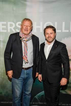 abb Verschollen Axel Milberg actor with Daniel Harrich director and author at the preview of the new investigative ARD feature film VERSCHOLLEN by author director Daniel Harrich at ARD Hauptstadtstudio on 10 11 2025 in Berlin Berlin Germany