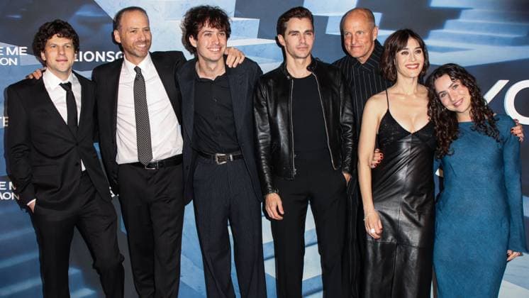 New York Premiere Of Lionsgate s Now You See Me: Now You Don t American actor, writer, director, and playwright Jesse Eisenberg, American actor and filmmaker Dave Franco, American actor and playwright Woody Harrelson and American actress Lizzy Caplan arrive at the New York Premiere Of Lionsgate s Now You See Me: Now You Don t held at The Lighthouse at Chelsea Piers in Manhattan, New York City, New York, United States. The Lighthouse at Chelsea Piers, Manhattan, New York City, New York, USA New York United States Copyright: xImagexPressxAgencyx originalFilename: collin-newyorkp251111_npgN2.jpg
