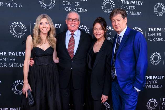 November 10, 2025, Beverly Hills, California, USA: Sarah Chalke, John C. McGinley, Christa Miller and Bill Lawrence on the red carpet of the 2025 Paley Honors Fall Gala held on Monday November 10, 2025 at the Hilton Hotel in Beverly Hills, California. JAVIER ROJAS PI Beverly Hills USA - ZUMAp124 20251110_zaa_p124_171 Copyright: xJavierxRojasx