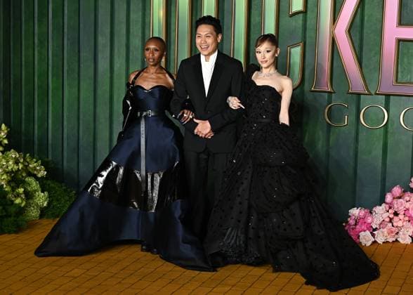 Cynthia Erivo, Jon M. Chu and Ariana Grande attends Wicked: For Good European Premiere at Cineworld Leicester Square in London, England. UK. Monday 10th November 2025 Copyright: xJamesxWarrenx adzj8074