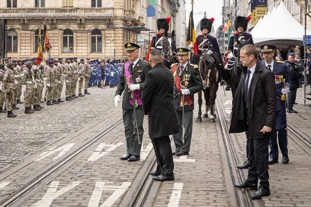 King Philippe - Filip of Belgium pictured during a World War I commemoration at the Tomb of the Unknown Soldier monument in Brussels, Tuesday 11 November 2025. On 11 November 1918 the Armistice was signed, marking the end of World War I.  JAMESxARTHURxGEKIERE 140850933