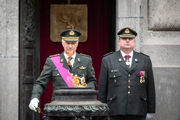 King Philippe - Filip of Belgium pictured during a World War I commemoration at the Tomb of the Unknown Soldier monument in Brussels, Tuesday 11 November 2025. On 11 November 1918 the Armistice was signed, marking the end of World War I.  JAMESxARTHURxGEKIERE 140852307