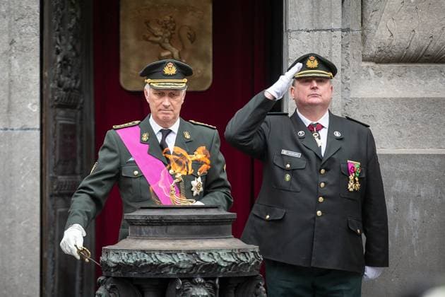 King Philippe - Filip of Belgium pictured during a World War I commemoration at the Tomb of the Unknown Soldier monument in Brussels, Tuesday 11 November 2025. On 11 November 1918 the Armistice was signed, marking the end of World War I.  JAMESxARTHURxGEKIERE 140852320