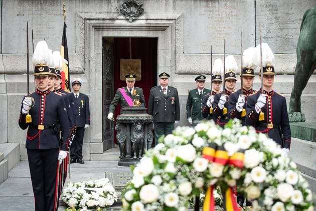 King Philippe - Filip of Belgium pictured during a World War I commemoration at the Tomb of the Unknown Soldier monument in Brussels, Tuesday 11 November 2025. On 11 November 1918 the Armistice was signed, marking the end of World War I.  JAMESxARTHURxGEKIERE 140852440