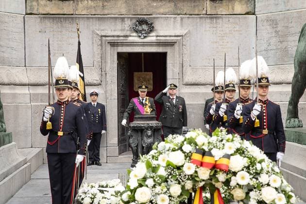 King Philippe - Filip of Belgium pictured during a World War I commemoration at the Tomb of the Unknown Soldier monument in Brussels, Tuesday 11 November 2025. On 11 November 1918 the Armistice was signed, marking the end of World War I.  JAMESxARTHURxGEKIERE 140853952