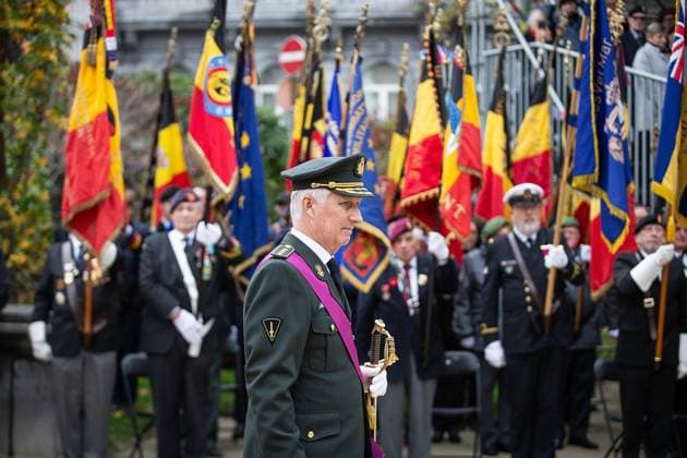 King Philippe - Filip of Belgium pictured during a World War I commemoration at the Tomb of the Unknown Soldier monument in Brussels, Tuesday 11 November 2025. On 11 November 1918 the Armistice was signed, marking the end of World War I.  JAMESxARTHURxGEKIERE 140854162