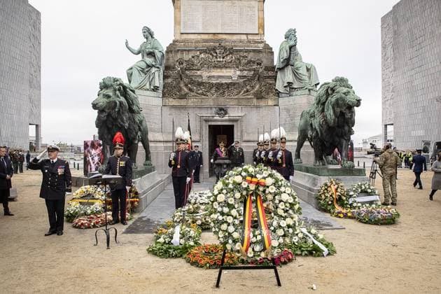 King Philippe - Filip of Belgium pictured during a World War I commemoration at the Tomb of the Unknown Soldier monument in Brussels, Tuesday 11 November 2025. On 11 November 1918 the Armistice was signed, marking the end of World War I.  JAMESxARTHURxGEKIERE 140854166