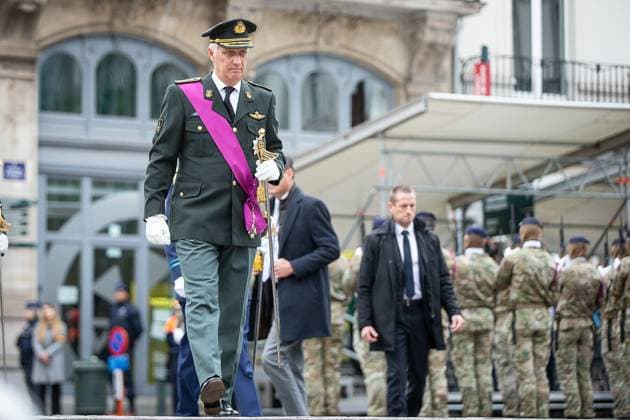 King Philippe - Filip of Belgium pictured during a World War I commemoration at the Tomb of the Unknown Soldier monument in Brussels, Tuesday 11 November 2025. On 11 November 1918 the Armistice was signed, marking the end of World War I.  JAMESxARTHURxGEKIERE 140854967
