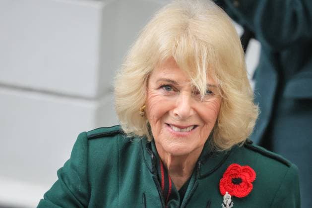 Queen Camilla joins Poppies for Paddington Commemoration at Paddiongton Station on Armistice Day, London, UK London, UK. 11th Nov, 2025. Her Majesty smiles and waves at members of the public. Queen Camilla arrives by Train into Paddington Station and joins Poppies for Paddington the Commemorations on Armistice Day. Poppies to Paddington is an annual commemoration. Poppy wreaths from around the GWR network are collected by designate trains, arriving into Paddington station before 1100, followed by a 2 minute silence and commemorative proceedings., Credit:Imageplotter Avalon  Copyright: xImageplotterx xAvalonx 1051817468
