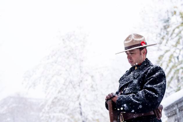 November 11, 2025, Montreal, Pq, CANADA: A ceremonial guard stands at the Cenotaph during a Remembrance Day ceremony in Montreal, Tuesday, Nov. 11, 2025. Montreal CANADA  - ZUMAc35_ 20251111_zaf_c35_090 Copyright: xChristopherxKatsarovx