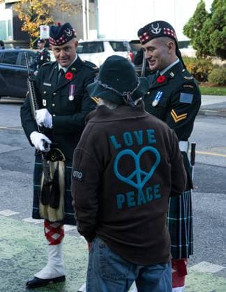 November 11, 2025, Vancouver, British Columbia, Canada: Remembrance Day ceremony at Victory Square in Vancouver, British Columbia Vancouver Canada - ZUMAw171 20251111_znp_w171_003 Copyright: xRyanxWalterxWagnerx