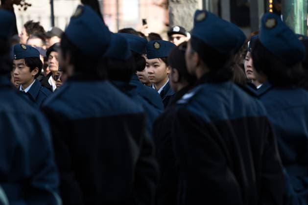 November 11, 2025, Vancouver, British Columbia, Canada: Remembrance Day ceremony at Victory Square in Vancouver, British Columbia Vancouver Canada - ZUMAw171 20251111_znp_w171_006 Copyright: xRyanxWalterxWagnerx