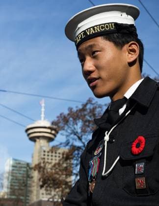 November 11, 2025, Vancouver, British Columbia, Canada: Remembrance Day ceremony at Victory Square in Vancouver, British Columbia Vancouver Canada - ZUMAw171 20251111_znp_w171_007 Copyright: xRyanxWalterxWagnerx