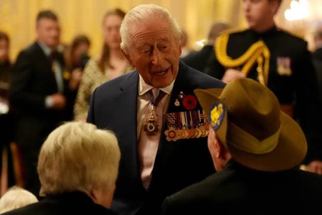 Royal reception for veterans at Windsor Castle King Charles III at a reception for veterans who served in the Pacific during the Second World War, part of the commemorations marking the 80th anniversary of VJ Day, at Windsor Castle, Berkshire. Picture date: Tuesday November 11, 2025., Credit:Jonathan Brady Avalon UK, Windsor  Copyright: xJonathanxBradyx xAvalonx 1051874397