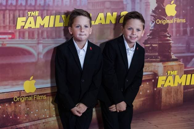November 11, 2025, London, England, United Kingdom: PETER LINDSAY and THEODORE LINDSAY attend the World Premiere of The Family Plan 2 at Curzon Mayfair in London. London United Kingdom - ZUMAs371 20251111_zip_s371_021 Copyright: xWiktorxSzymanowiczx
