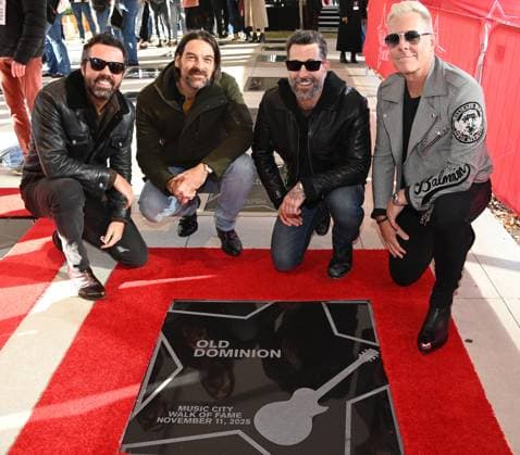 Entertainment Bilder des Tages 2025 Music City Walk of Fame Induction Ceremony Brad Tursi, Geoff Sprung, Matthew Ramsey and Trevor Rosen of Old Dominion at the 2025 Music City Walk of Fame Induction Ceremony held at Music City Walk of Fame Park on November 11, 2025 in Nashville, TN Nashville Music City Walk of Fame Park Tennessee USA Copyright: xTammiexArroyox xAFF-USA.comx