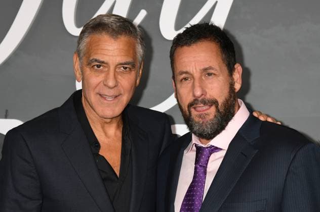 LOS ANGELES, CA- NOVEMBER 11: George Clooney and Adam Sandler at the Los Angeles premiere of Netflix s Jay Kelly at The Egyptian Theatre Hollywood on November 11, 2025 in Los Angeles, California. Copyright: xJeffreyxMayerx