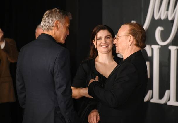 LOS ANGELES, CA- NOVEMBER 11: George Clooney, Eve Hewson and Bono at the Los Angeles premiere of Netflix s Jay Kelly at The Egyptian Theatre Hollywood on November 11, 2025 in Los Angeles, California. Copyright: xJeffreyxMayerx