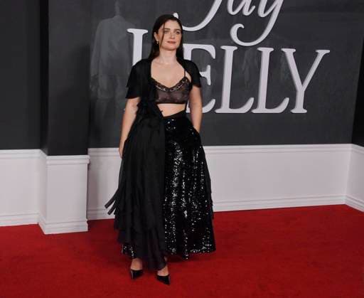 Cast member Eve Hewson attends the premiere of Netflix s dramatic comedy Jay Kelly at the Egyptian Theatre in the Hollywood section of Los Angeles on Tuesday, November 11, 2025. Storyline: Famous movie actor Jay Kelly embarks on a journey of self-discovery, confronting his past and present with his devoted manager Ron. Poignant and humor-filled, pitched at the intersection of regrets and glories.  LAP2025111105 JIMxRUYMEN