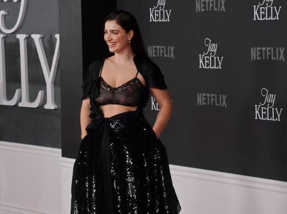 Cast member Eve Hewson attends the premiere of Netflix s dramatic comedy Jay Kelly at the Egyptian Theatre in the Hollywood section of Los Angeles on Tuesday, November 11, 2025. Storyline: Famous movie actor Jay Kelly embarks on a journey of self-discovery, confronting his past and present with his devoted manager Ron. Poignant and humor-filled, pitched at the intersection of regrets and glories.  LAP2025111108 JIMxRUYMEN