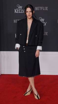 Cast member Riley Keough attends the premiere of Netflix s dramatic comedy Jay Kelly at the Egyptian Theatre in the Hollywood section of Los Angeles on Tuesday, November 11, 2025. Storyline: Famous movie actor Jay Kelly embarks on a journey of self-discovery, confronting his past and present with his devoted manager Ron. Poignant and humor-filled, pitched at the intersection of regrets and glories.  LAP2025111120 JIMxRUYMEN