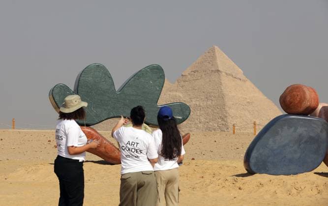 Giza Pyramids, a backdrop for Forever Is Now contemporary art exhibition in EgyptGiza Pyramids, a backdrop for Forever Is Now contemporary art exhibition in Egypt An art installation Echoes Of The Infinite by Alex Proba and Solid Nature from The Netherlands during the fifth edition of the Forever is Now art exhibition by Art d’Egypte at the Giza pyramids necropolis, Egypt on November 11, 2025. Art D’Égypte, this global art exhibition is a one-of-a-kind event that bridges the brilliance of contemporary art with the grandeur of Egypt’s ancient heritage, showcasing how art interacts with time and place at one of the world’s most iconic heritage sites. This year’s fifth edition features a diverse group of international ten artists from  Copyright: xMatrixxImagesx xKhaledxElfiqix