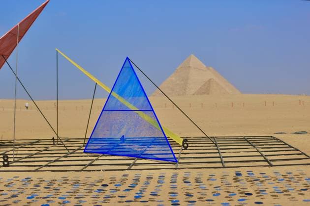 Contemporary Art Exhibition in Giza Pyramids GIZA, EGYPT - NOVEMBER 11: A view from the Forever Is Now contemporary art exhibition held near the Pyramids of Giza in Egypt on November 11, 2025. Featuring artists from different countries, the exhibition will continue to welcome visitors until December 6. Fareed Kotb Anadolu Giza Egypt. Editorial use only. Please get in touch for any other usage.  Copyright: x2025xAnadoluxFareedxKotbx