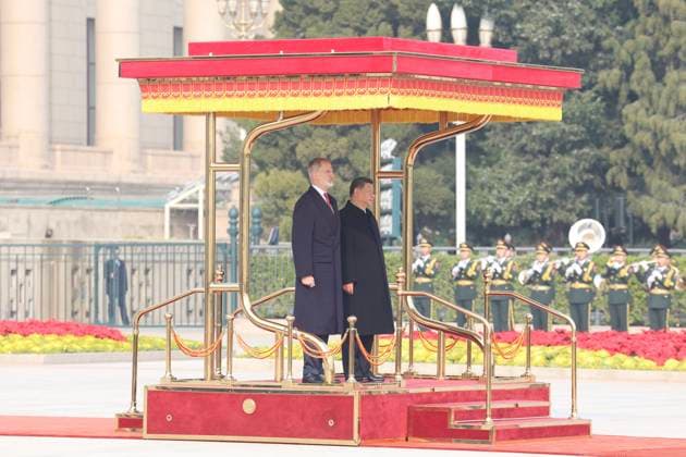 12-11-2025 China King Felipe VI with President Xi Jinping during the statevisit in Beijing, China. Â  Copyright: xPPEx