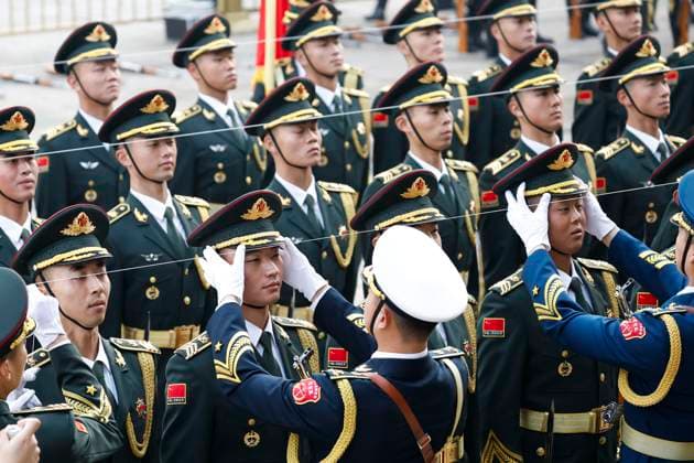 Chinese honor guard officers prepare themselves for the welcoming ceremony to Spain s royal couple, King Felipe VI and Queen Letizia, at the Great Hall of People in Beijing, China, 12 November 2025. Spain s royal couple is on a state visit to China until 13 November. King of Spain Felipe VI and Queen Letizia visits Beijing !ACHTUNG: NUR REDAKTIONELLE NUTZUNG!  Copyright: xChemaxMoyax GRAF2301 20251112-55018510061_1