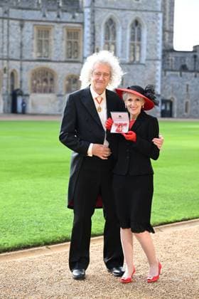 Investiture At Windsor Castle Lady Anita May, with her husband Sir Brian May. Men and women from a wide variety of fields and occupations flock to Windsor Castle to be royally awarded., Credit:Tony Kershaw Avalon UK  Copyright: xTonyxKershawx xAvalonx 1052006355