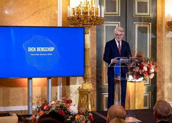 12-11-2025 Noordeinde Dick Benschop at the launch of the Financially Healthy Netherlands Foundation (SFGN), the merger of the SchuldenlabNL foundation and the National Coalition, at palace Noordeinde in The Hague. Â  Copyright: xPPEx