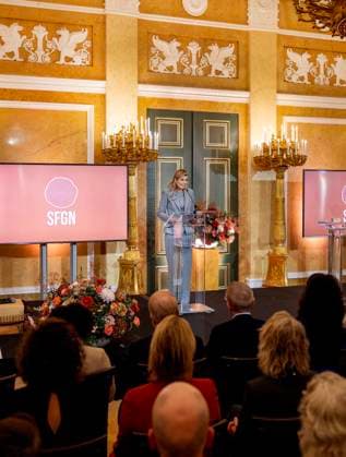 12-11-2025 Noordeinde Queen Maxima at the launch of the Financially Healthy Netherlands Foundation (SFGN), the merger of the SchuldenlabNL foundation and the National Coalition, at palace Noordeinde in The Hague. Â  Copyright: xPPEx