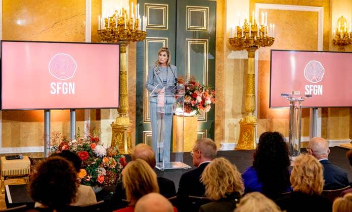12-11-2025 Noordeinde Queen Maxima at the launch of the Financially Healthy Netherlands Foundation (SFGN), the merger of the SchuldenlabNL foundation and the National Coalition, at palace Noordeinde in The Hague. Â  Copyright: xPPEx