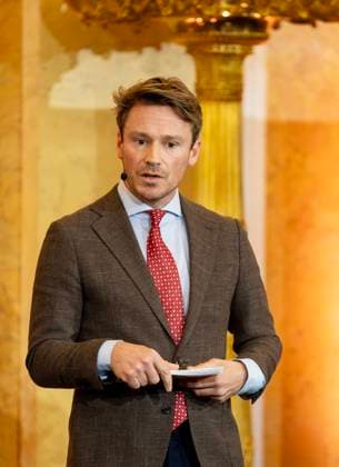 12-11-2025 Noordeinde Sander Schimmelpenninck at the launch of the Financially Healthy Netherlands Foundation (SFGN), the merger of the SchuldenlabNL foundation and the National Coalition, at palace Noordeinde in The Hague. Â  Copyright: xPPEx