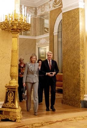 Den Haag, The Netherlands, 2025-11-12 14:25:16 THE HAGUE, 12-11-2025, Noordeinde Palace. Queen Maxima hosted the launch of the Financially Healthy Netherlands Foundation (SFGN) at Noordeinde Palace. SFGN is the result of the merger of the SchuldenlabNL foundation and the National Coalition for Financial Health (NCFG). PHOTO: NLBeeld Credit: NL Beeld Patrick van Emst  Copyright: xx x