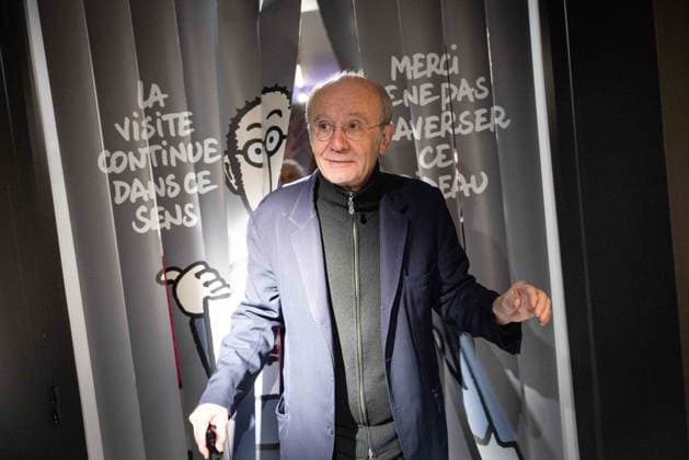 Exhibition of Philippe Geluck - Paris AJ Portrait of Philippe Geluck during the opening of the exhibition (vernissage) of Philippe Geluck, author of the comic book (Bande dessinee, BD, Livre) strip Le Chat at the Maillol Museum in Paris, France on November 12, 2025. Photo by Alexis Jumeau ABACAPRESS.COM Paris France  Copyright: xJumeauxAlexis ABACAx