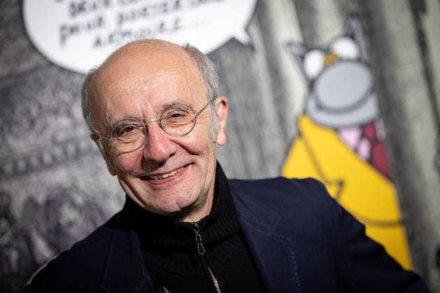 Exhibition of Philippe Geluck - Paris AJ Close up portrait of Philippe Geluck during the opening of the exhibition (vernissage) of Philippe Geluck, author of the comic book (Bande dessinee, BD, Livre) strip Le Chat at the Maillol Museum in Paris, France on November 12, 2025. Photo by Alexis Jumeau ABACAPRESS.COM Paris France  Copyright: xJumeauxAlexis ABACAx